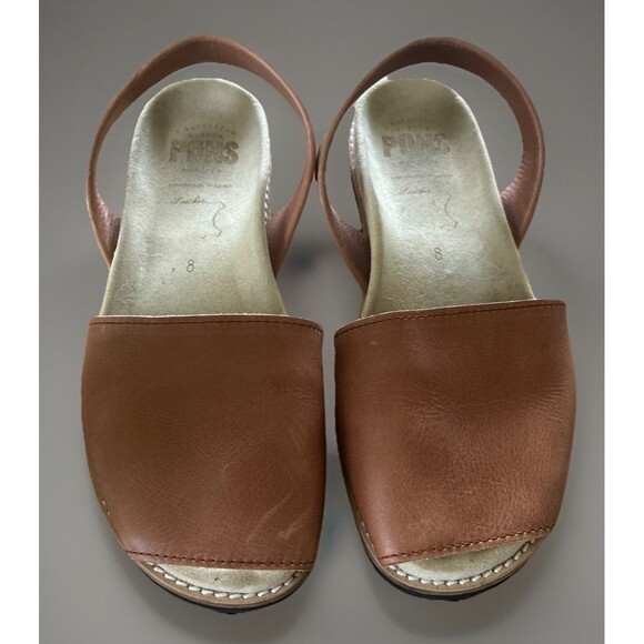PONS Avarcas In Atomic Brown Sandals Classic Style Slip On Size 8 - Picture 1 of 7